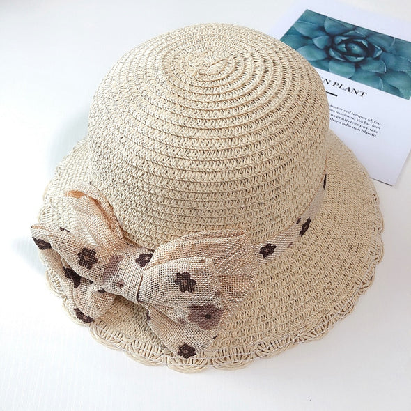 Girls  Summer Casquette Straw Beach Hat