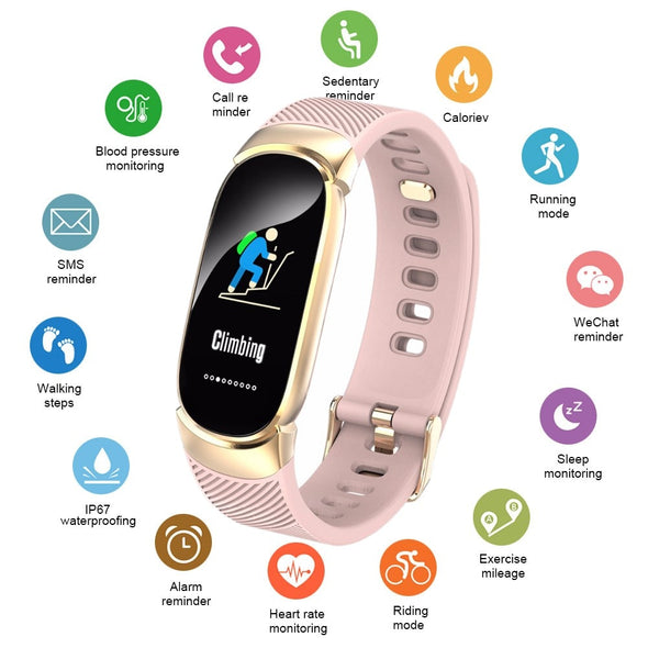 Vital 8 Doing HR/BP Women Waterproof Fitness Smart Bracelet